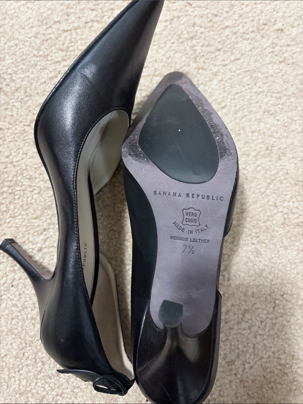 Banana Republic Black Leather Heels - Picture 6 of 6